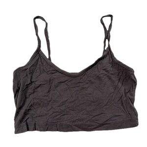 dark grey purple cotton cropped tank
